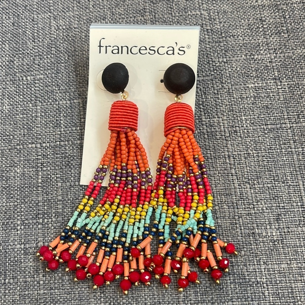 Francesca’s Red Beaded Earrings